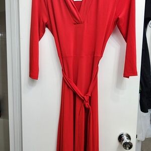 Charter Club Elegant Red Long Sleeve Dress